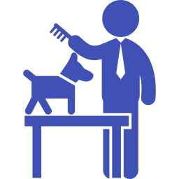 ikona - pies w trakcie czesania